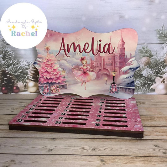 Wooden Personalised Advent Calendar Fairy